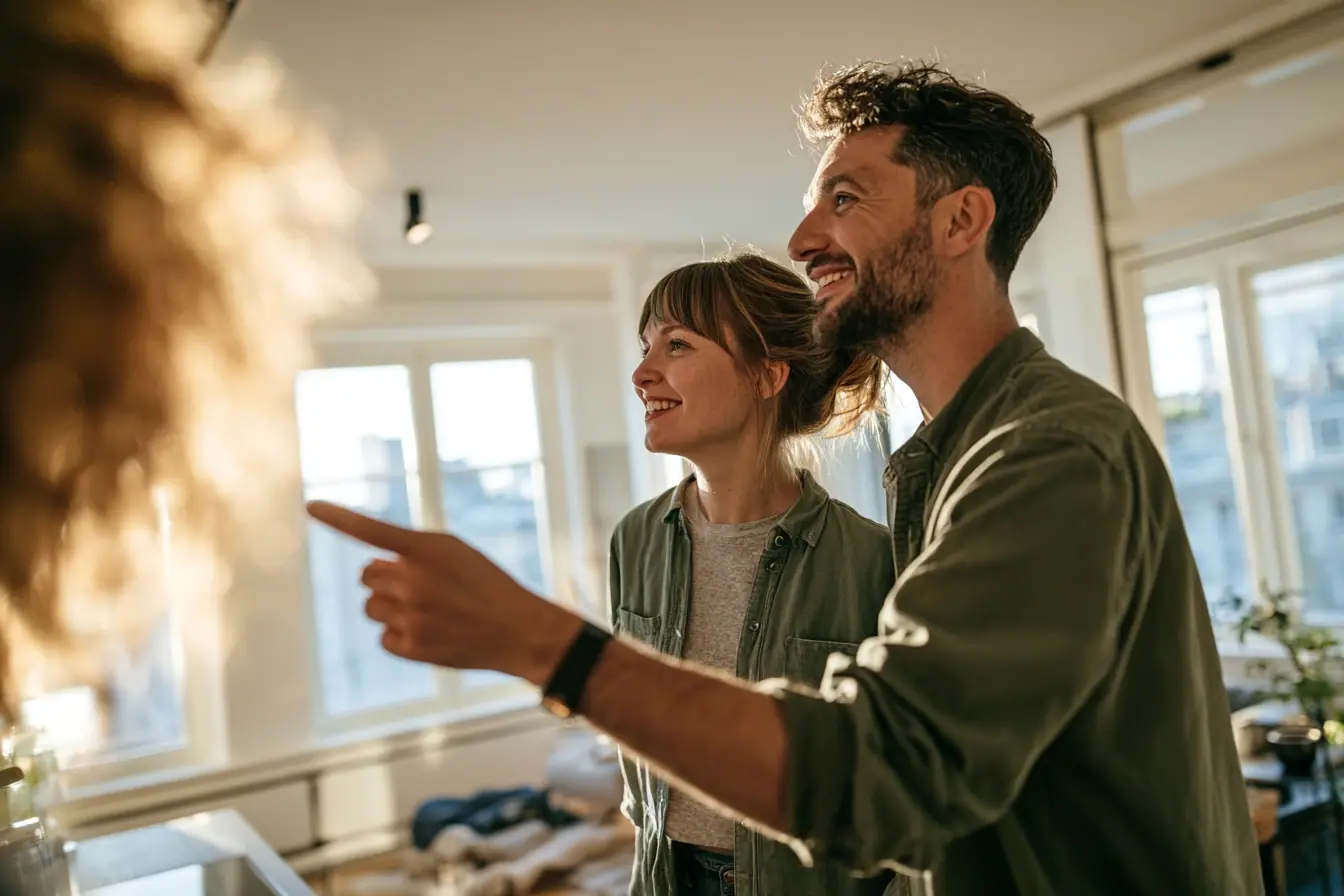 Leasing agent showing an apartment to a prospective resident